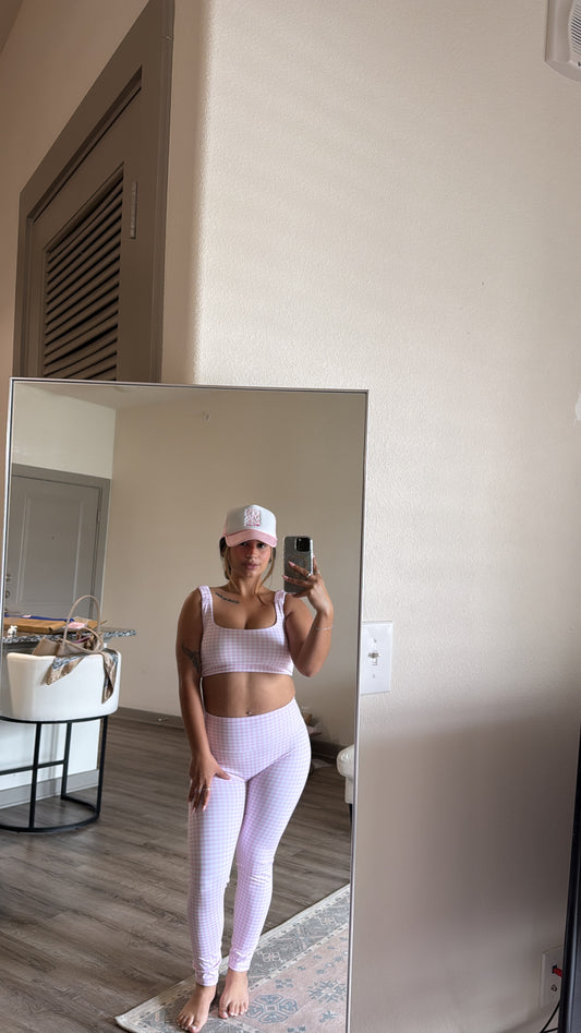 Gingham Two- Piece Athleisure Set