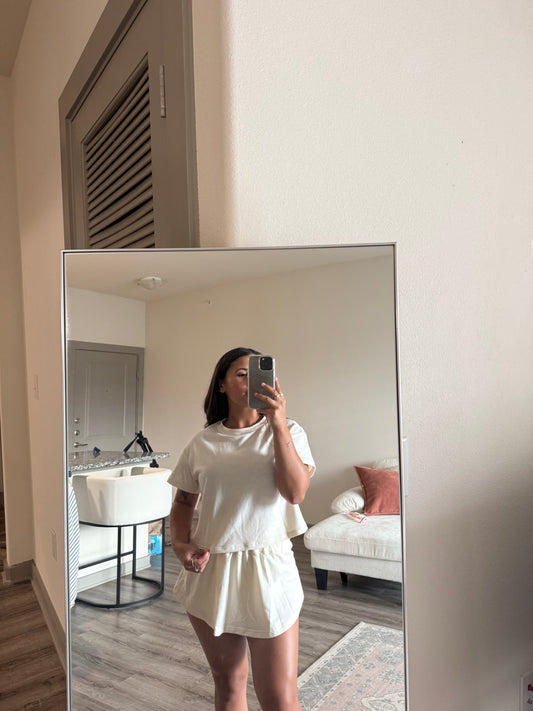 Ruffled High Waist Skort Set