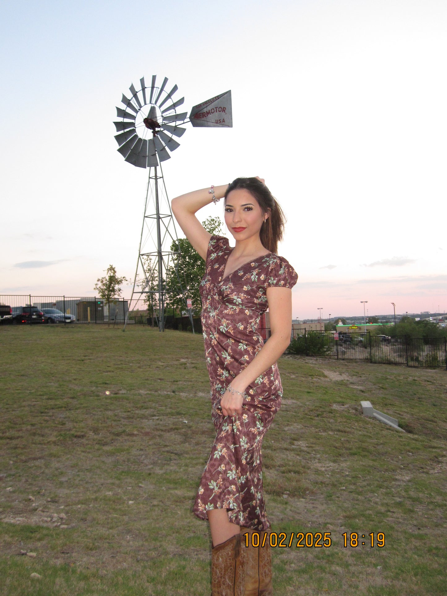 Rust and Bloom Midi Dress