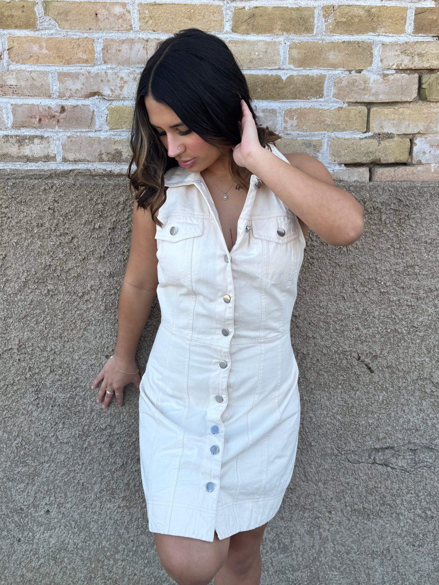 Uptown Girl Button Down Dress