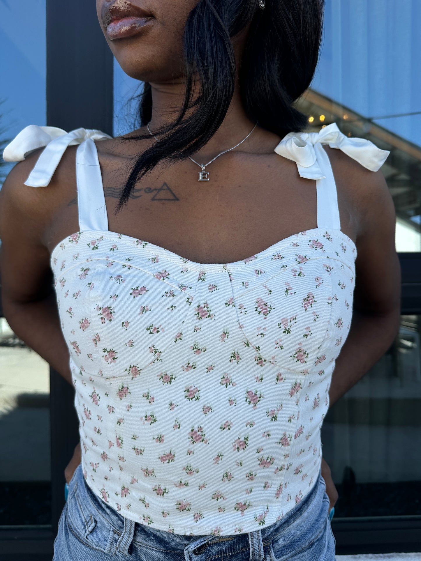 Ivory Blossom Corset Top