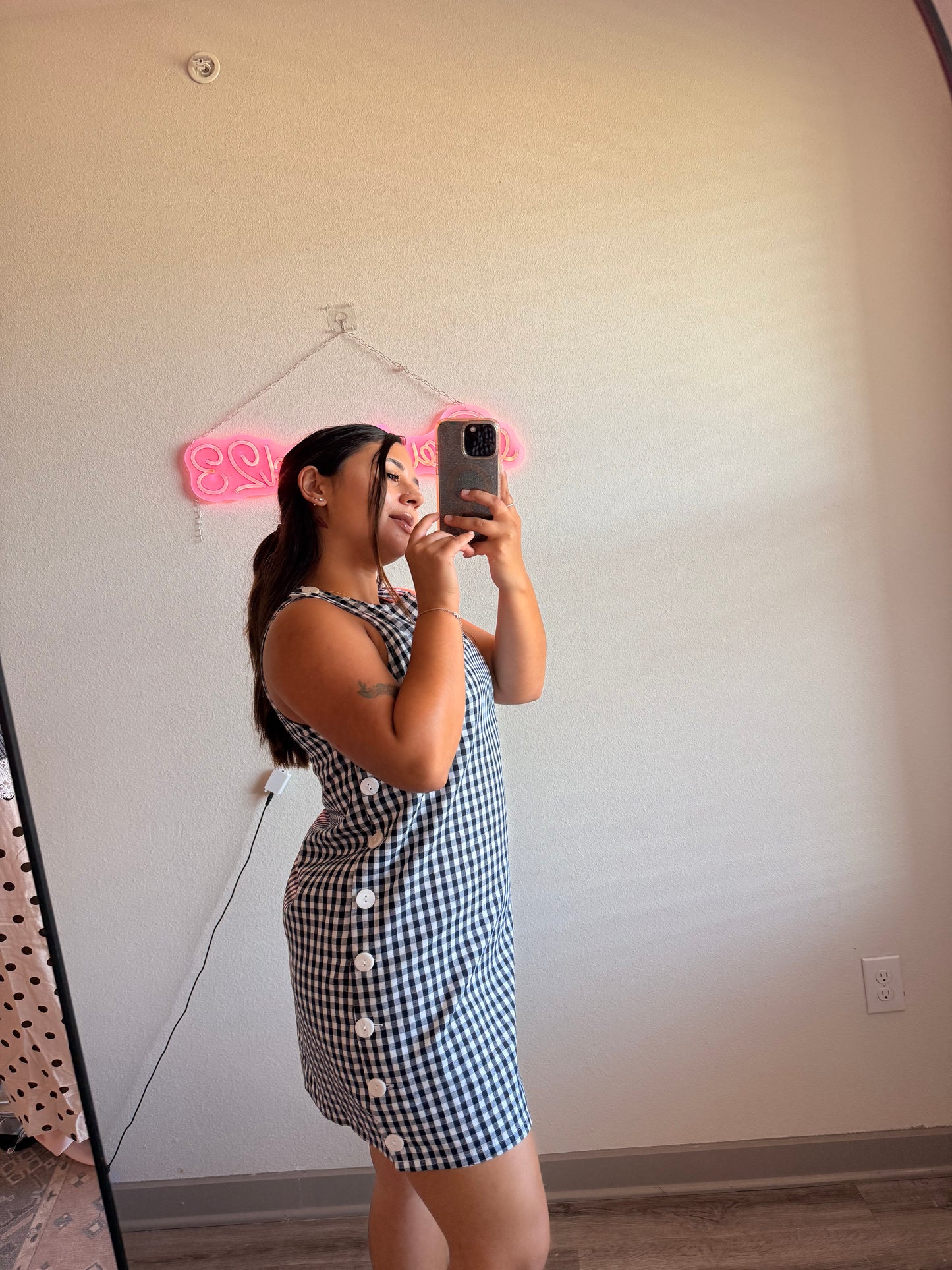 Side Button Mini Dress
