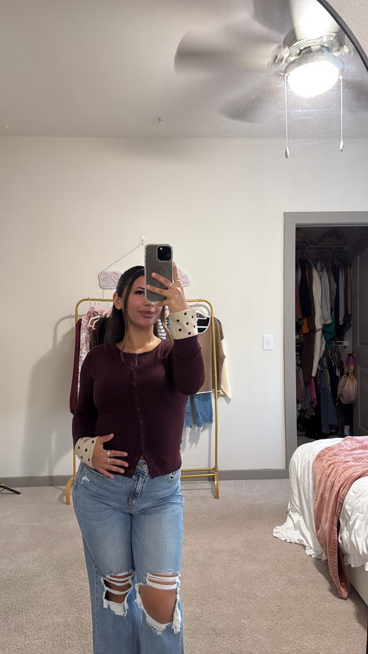 Polka Patch Cardigan