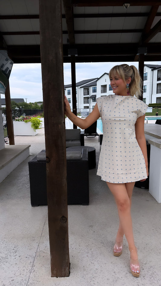 Polka Dot MockNeck Mini Dress