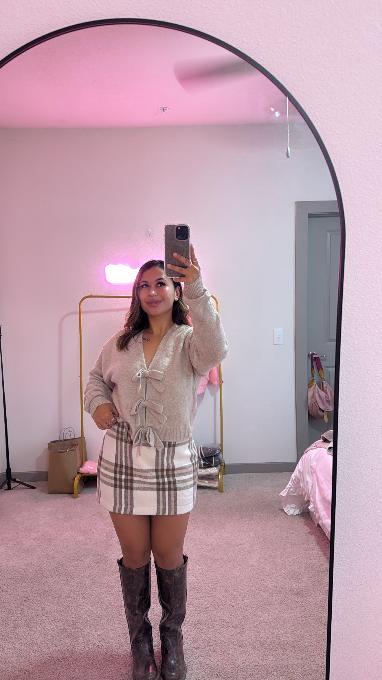 Cozy Bow Knitted Top