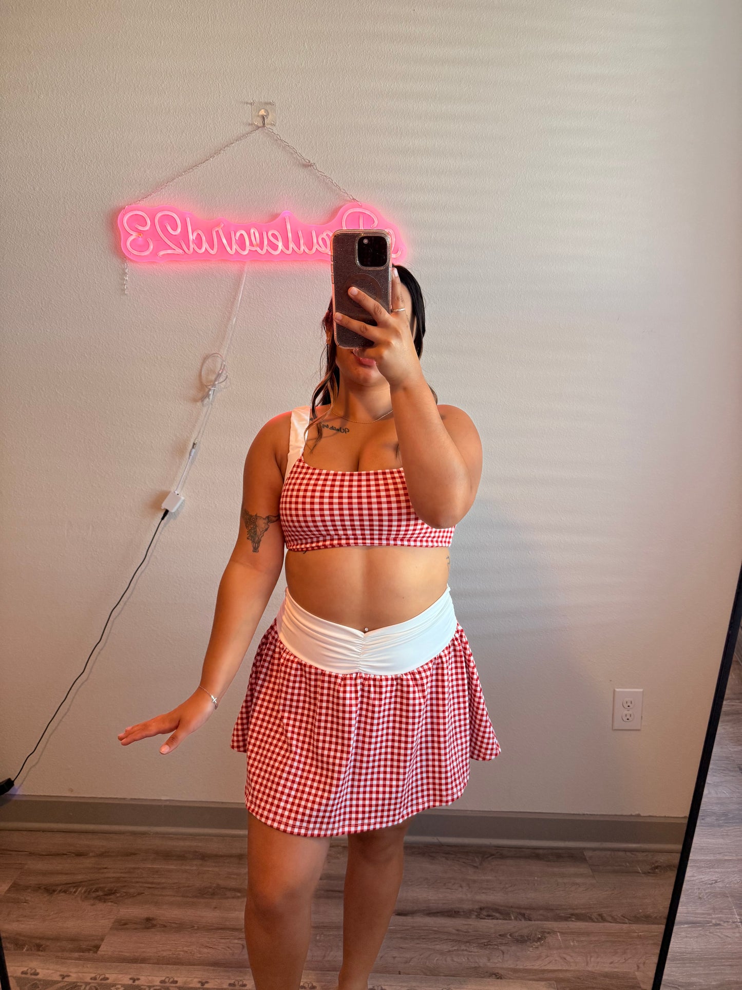 Cherry Blossom Mini Athleisure Skirt