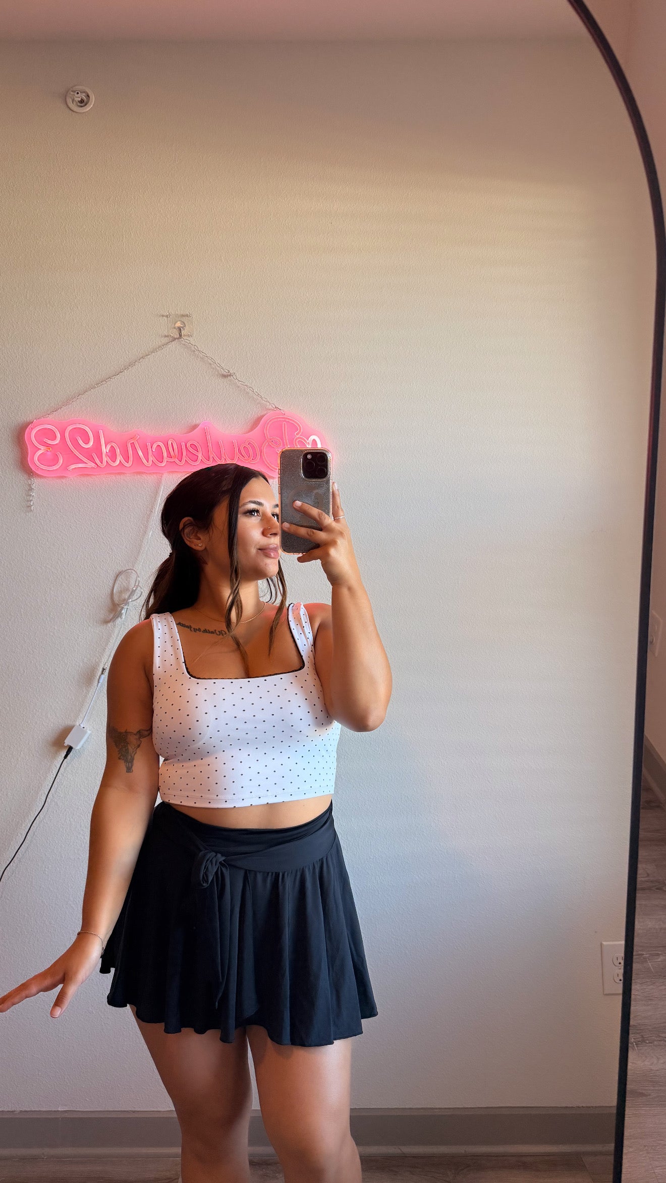 Black Daisy Skort