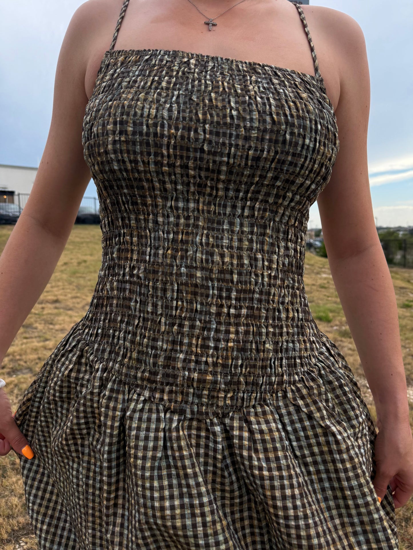 Harvest Gingham Midi Dress