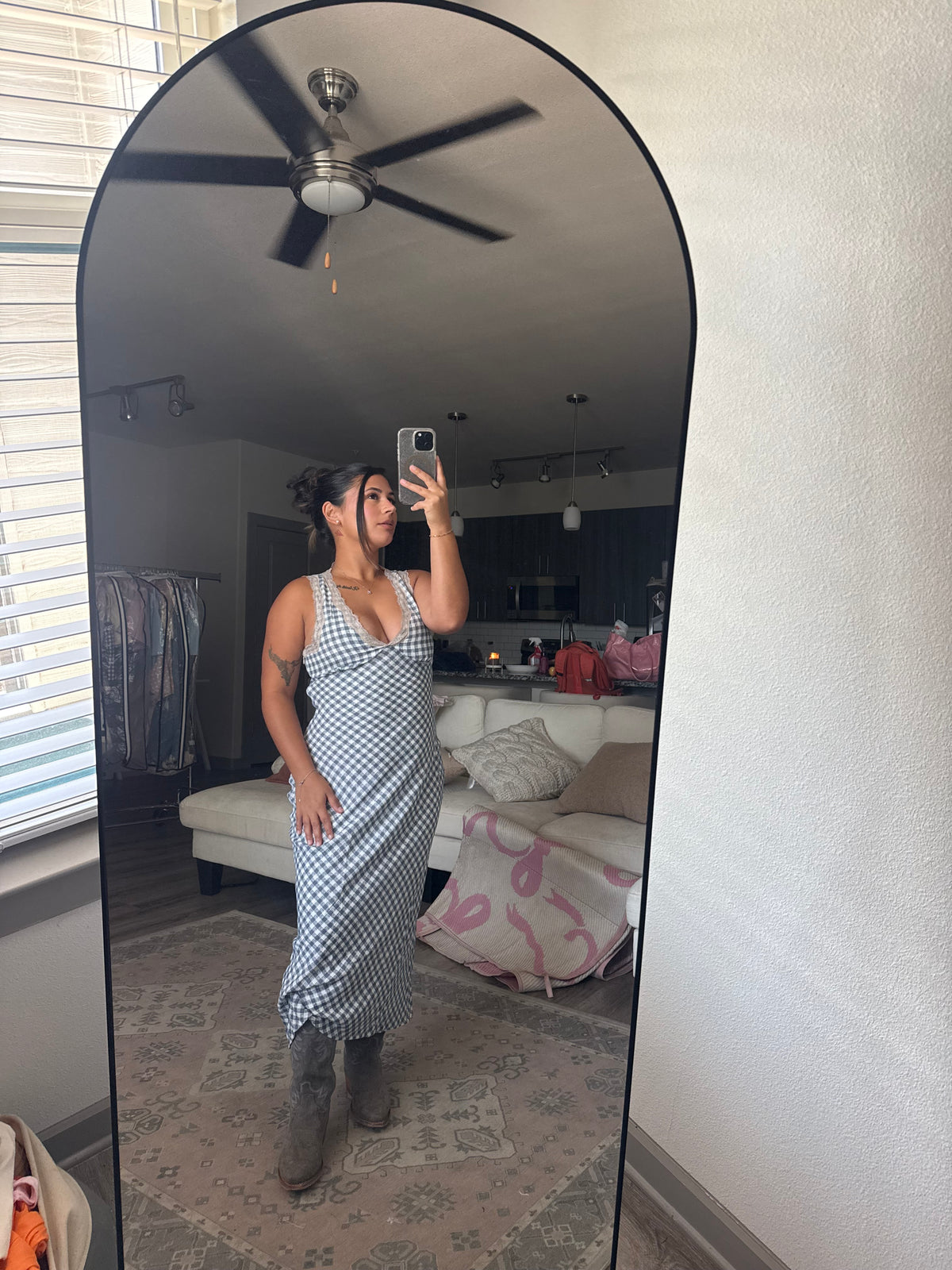 V-Neck Midi Dress