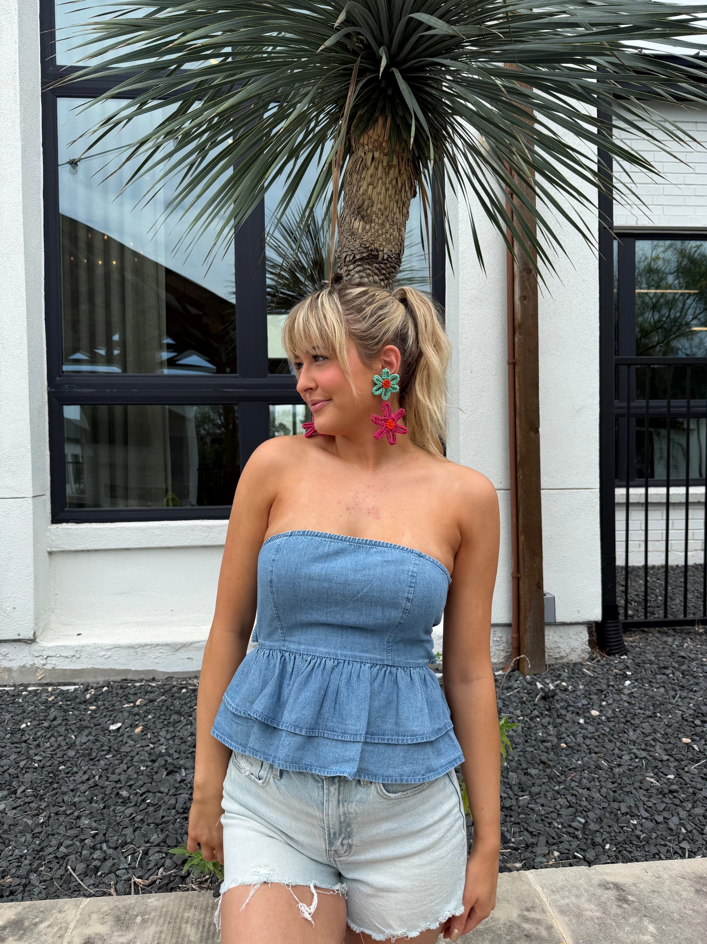 Peplum Denim Top