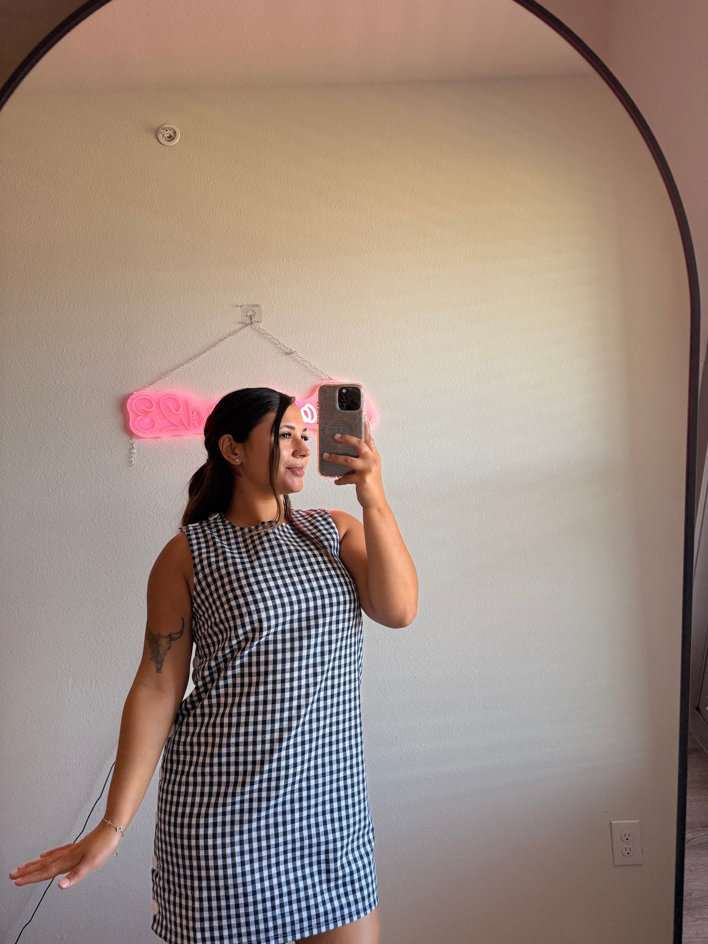 Side Button Mini Dress
