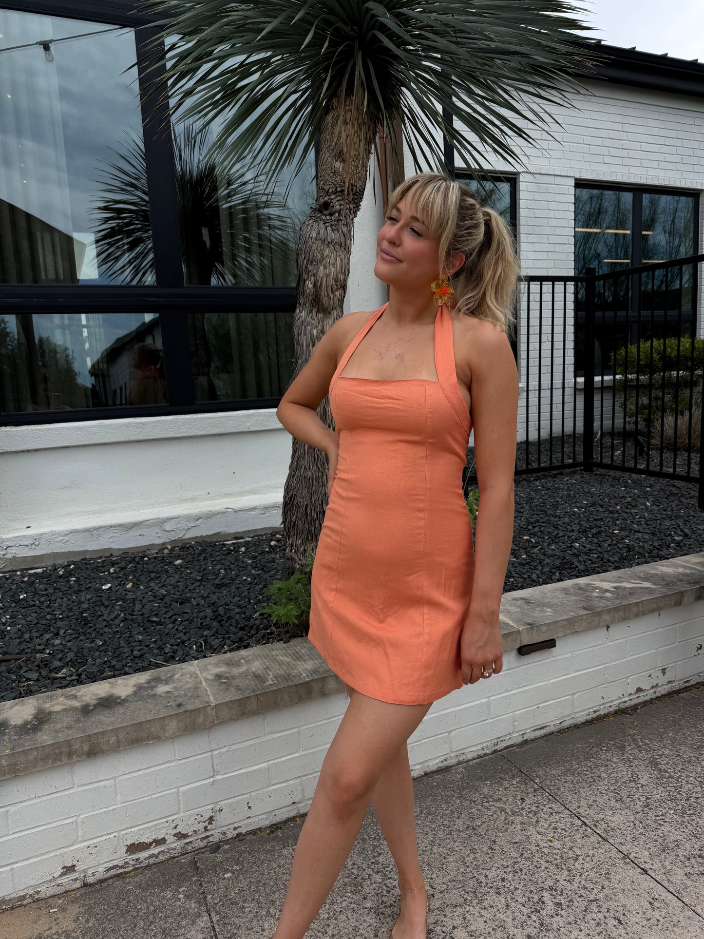 Peach Cobbler Mini Dress