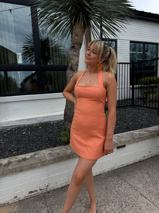 Peach Cobbler Mini Dress