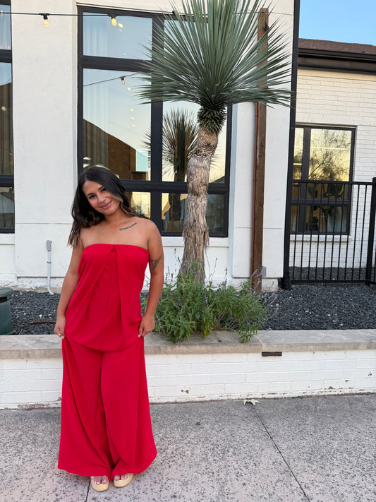 Strapless Wide Leg Jumper