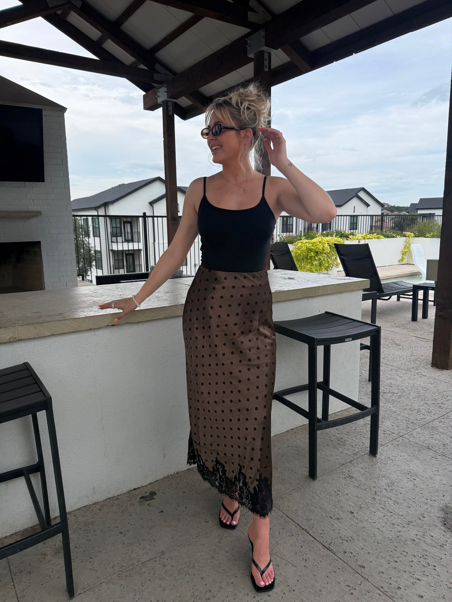 Coco Polka Midi Skirt