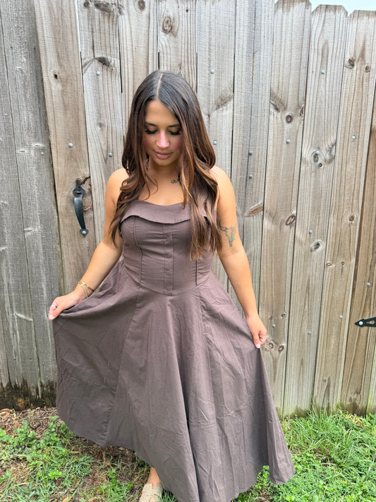 Espresso Swirl Maxi Dress