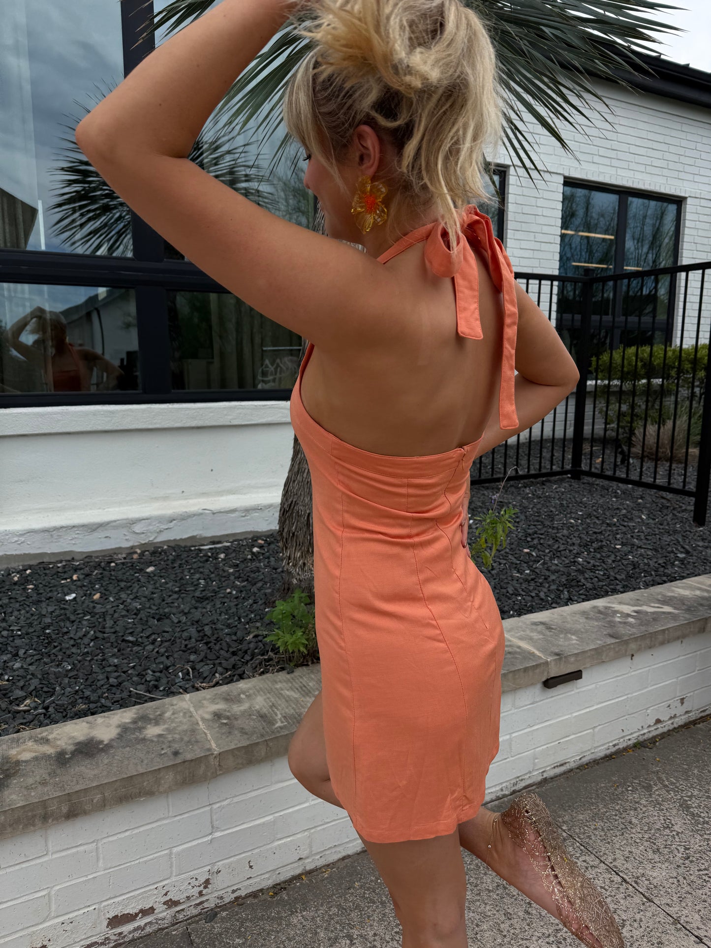 Peach Cobbler Mini Dress