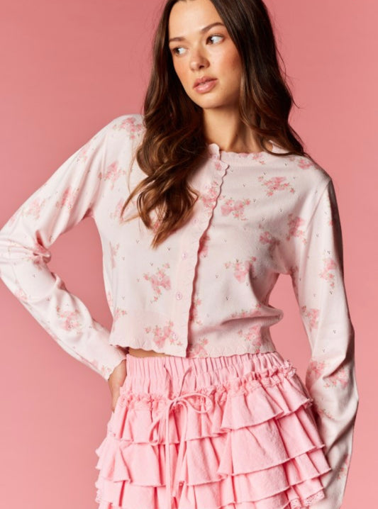 Blush Snowfall Cardigan